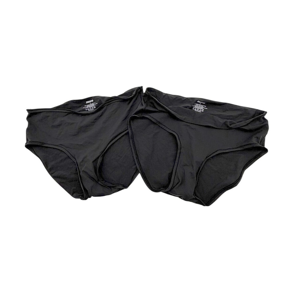 Lot 2 SKIMS Womens Onyx Black Fits Everybody Full Brief Panties Medium NEW‎